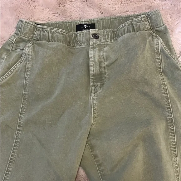 7 for all Mankind Light Olive Green Jogger Slim Fit Jeans Sz 29 - Picture 11 of 16